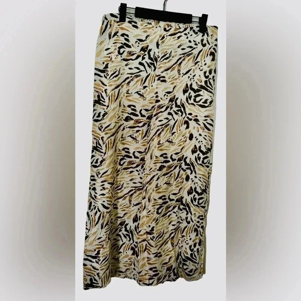 Tahari 100% linen wide leg pants sz M NWoT #001